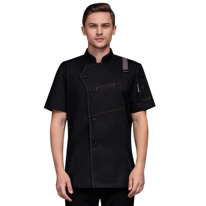 Large Size Chef's Clothing Breathable Short Sleeve In Summer