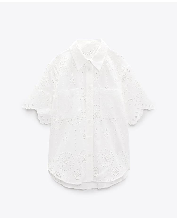 Robe longue brodée d'été, chemise à manches courtes et Short, nouvelle collection