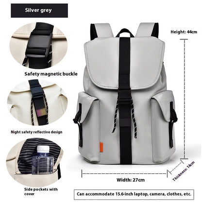 Backpack Casual Simple Solid Color New Large Capacity