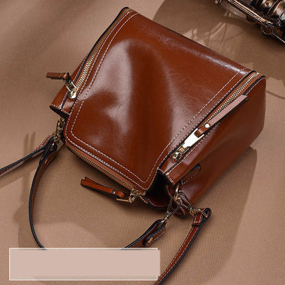 New Korean Version Of Real Cowhide Retro All Match Messenger Bag