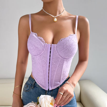 Lilas Pur Gilet Hot Girl Style