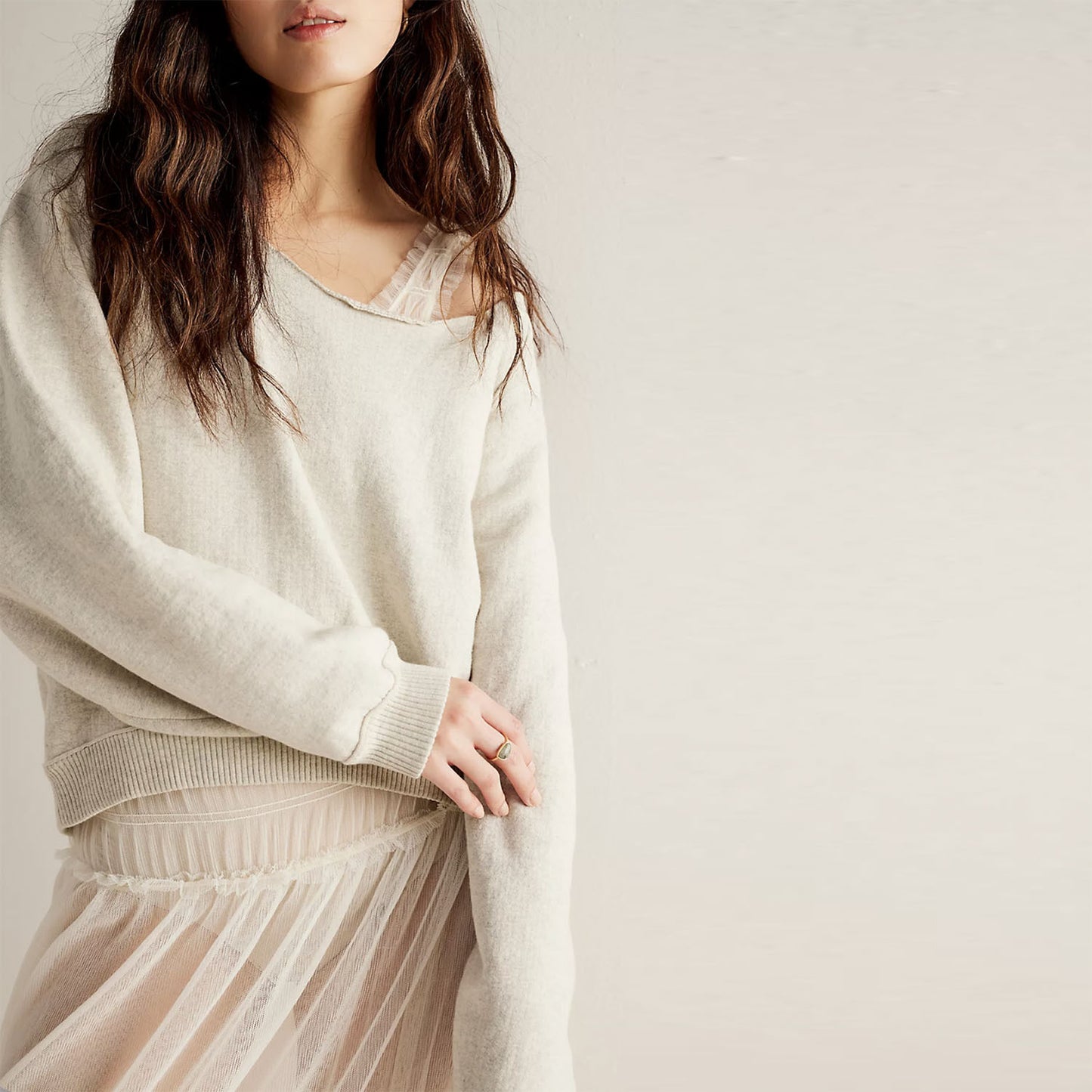 Women's Two-color Woolen Loose Sweater