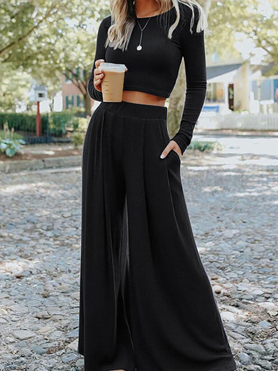 Shiying Autumn New Solid Color Casual Trousers Suit For Women