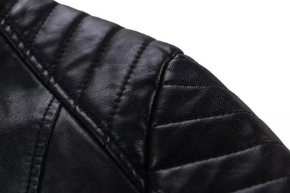 PU leather motorcycle leather jacket