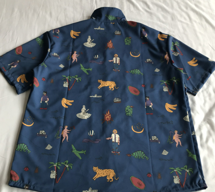 Chemise ample à manches courtes, nouvelle collection d'été, couleur vent, impression de jeu d'animaux, collège japonais