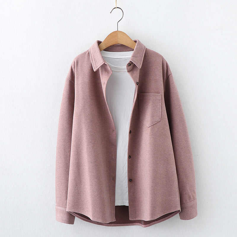 Lapel Sweater New Style Long-sleeved Outer Wear Shirt Women