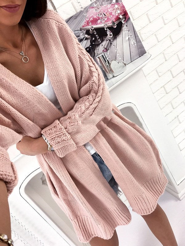 Bat sleeve knitted cardigan sweater coat