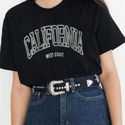 T-shirt décontracté d'été Harajuku pour femmes, haut imprimé