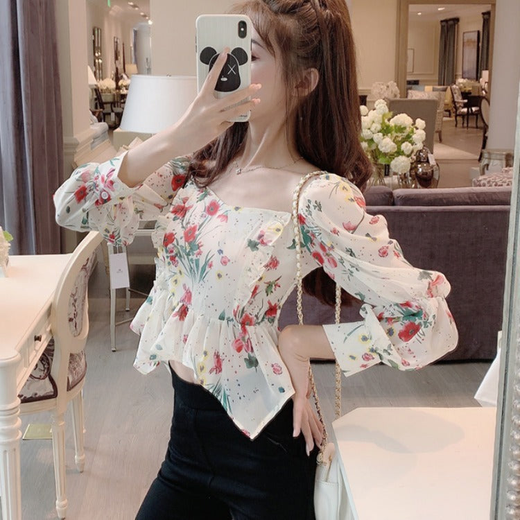 Printed Temperament Heavy Industry Trendy Top