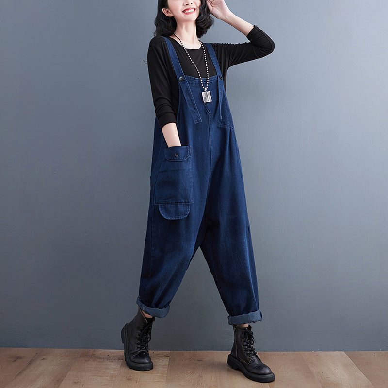 Women's Real Shot Denim Plus Size Overalls