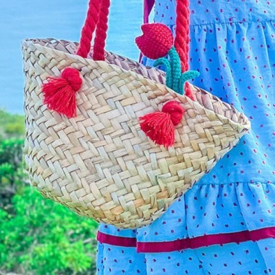 Bolsos De Cesta De Verduras De Ganchillo Hechos A Mano De Tulipán De Flor Pequeña Tridimensional