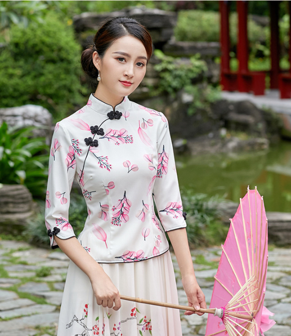 Haut Cheongsam chinois classique et élégant