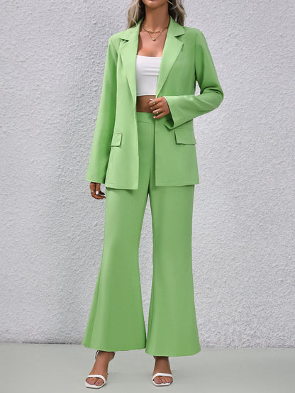 European And American Solid Color Small Suit Bell-bottom Pants