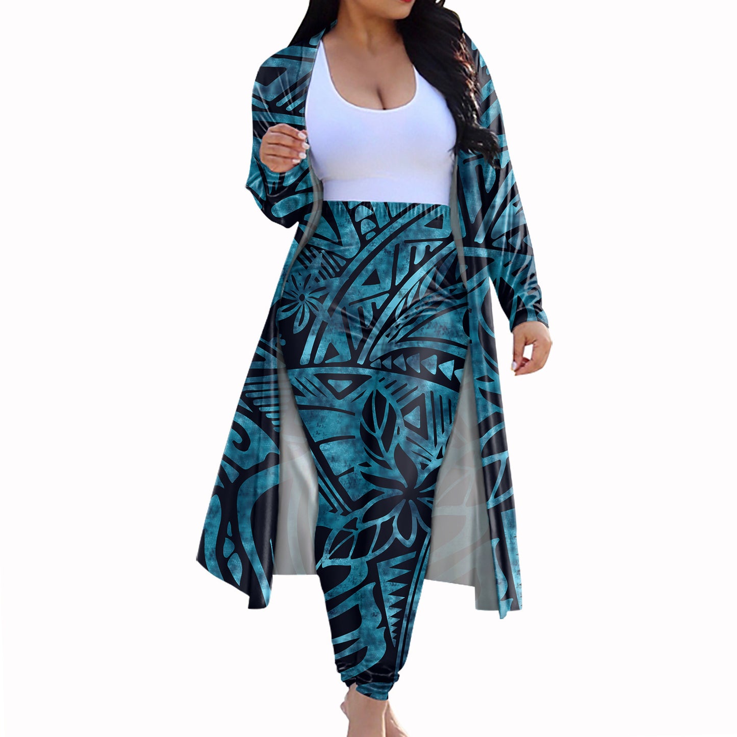 Long Cape Trousers Two-piece Windbreaker