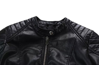 PU leather motorcycle leather jacket