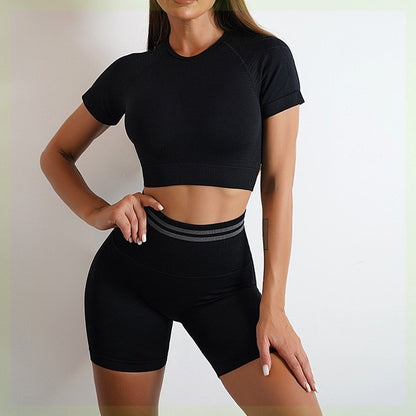 Conjunto deportivo sin costuras para mujer, conjunto de entrenamiento, pantalón de yoga con botín