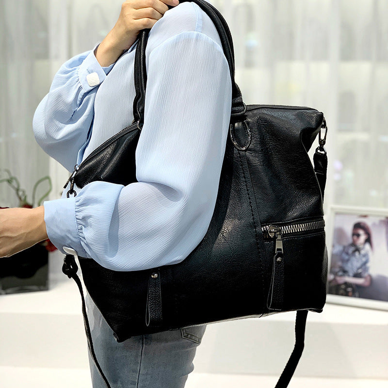 Large-capacity Soft Leather Shoulder Messenger Bag