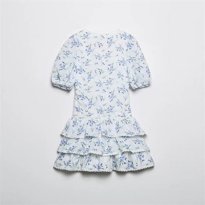 Sweet Embroidery Printing Cake Dress Fashion Temperament