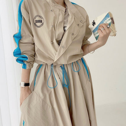 Korean Style Early Autumn Lapel Color Matching Fashion Suit