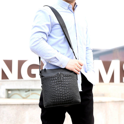 Men's One-shoulder Top Layer Leather Crossbody Bag