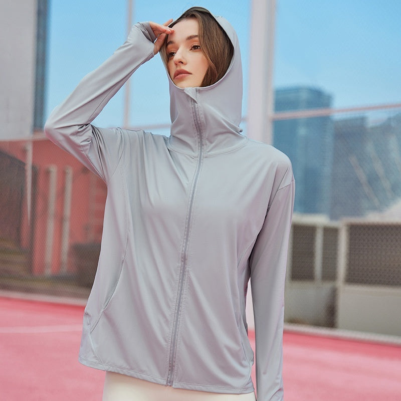 Chaqueta transpirable de protección solar para yoga y fitness