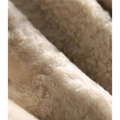 Lambswool Coat Fur Integrated Lambswool Fur Jacket Overcoat