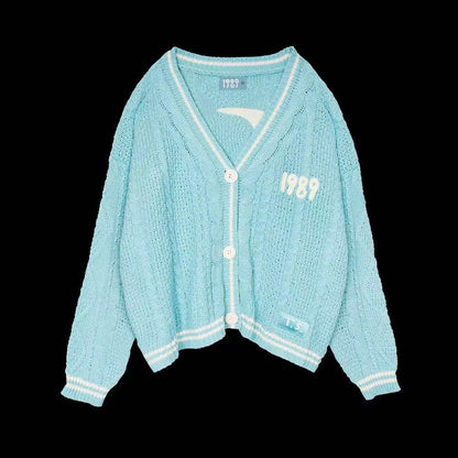 Cardigan brodé en tricot, pull ample et décontracté, d'apparence jeune, de tempérament