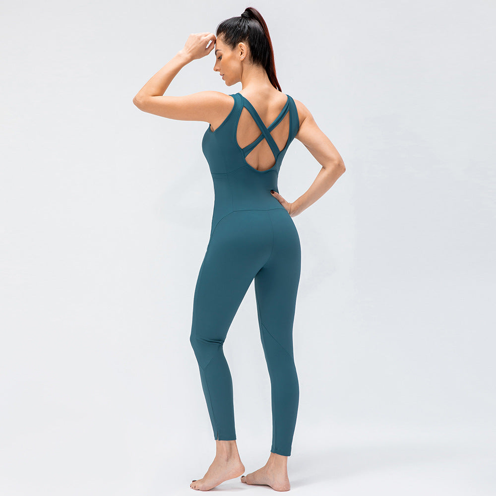 Vêtements de yoga une pièce sexy dos nu pour femmes