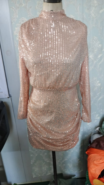 Robe fourreau à paillettes pour femme, nouvelle collection