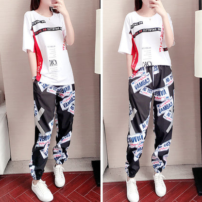 Summer Sports And Leisure Fashion Short Sleeve Western Style Two-piece Suit