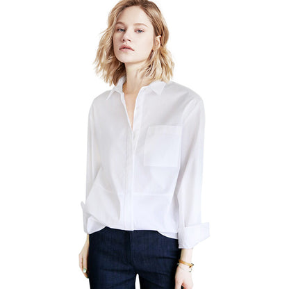 Slim Professional Loose White Shirt Women