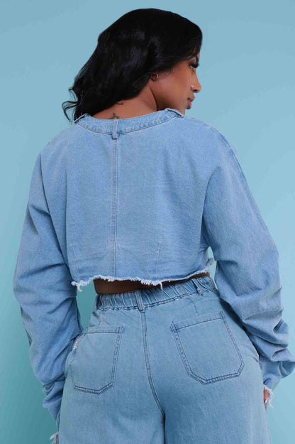 Costume en denim ample décontracté, vêtements deux pièces pour femmes