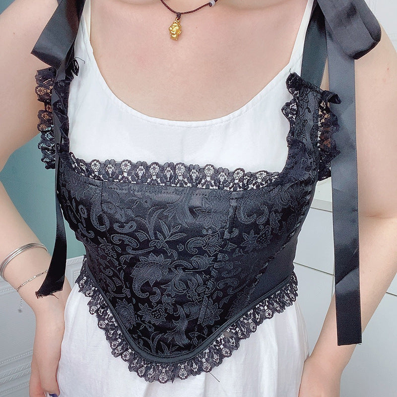 Lace Design Sense Of Waist And Outer Straps Short Small Sling