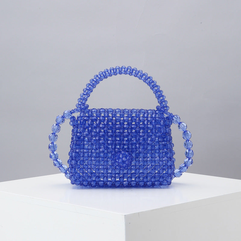 Diagonal Bag Female Cute Woven Ins Handmade Acrylic Mini