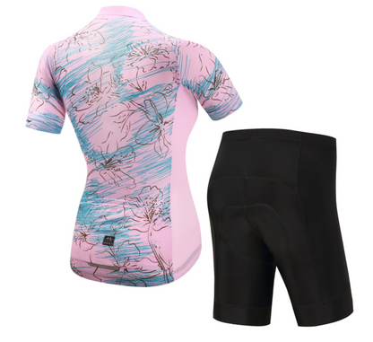 Maillot de cyclisme à manches courtes - PinkCherryBlossom