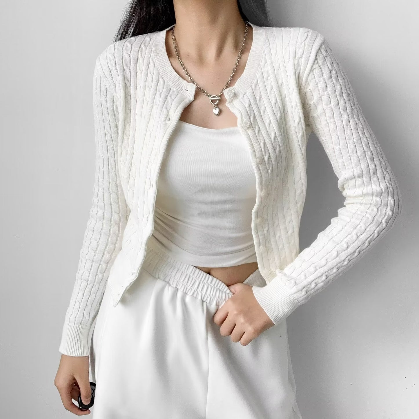 Outer Match Knitted Cardigan Women's Top