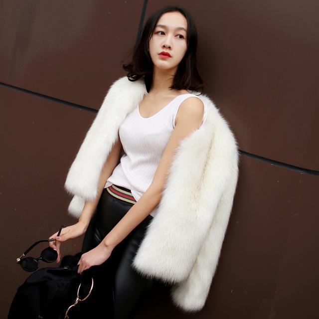 Korean Style Fox Fur Short Coat Ladies Fashion