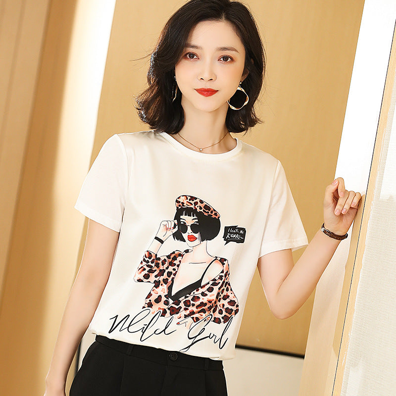 silk stitching cotton t-shirt