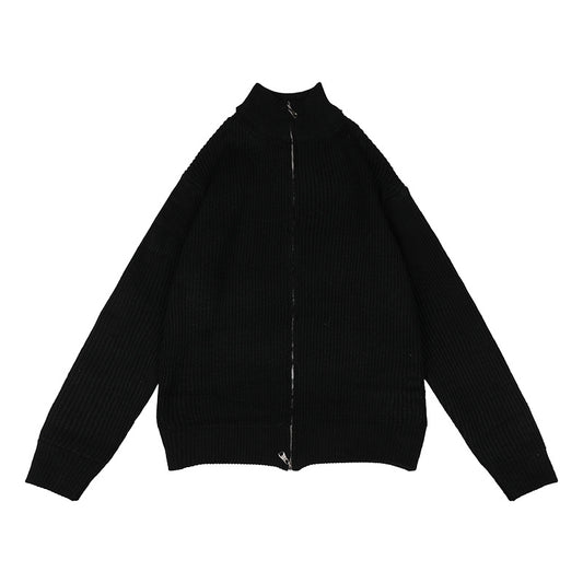 Japanese Double Zipper Soft Knitted Sweater Coat