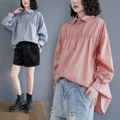 Women's Solid Color Long Sleeve Jacket Shirt