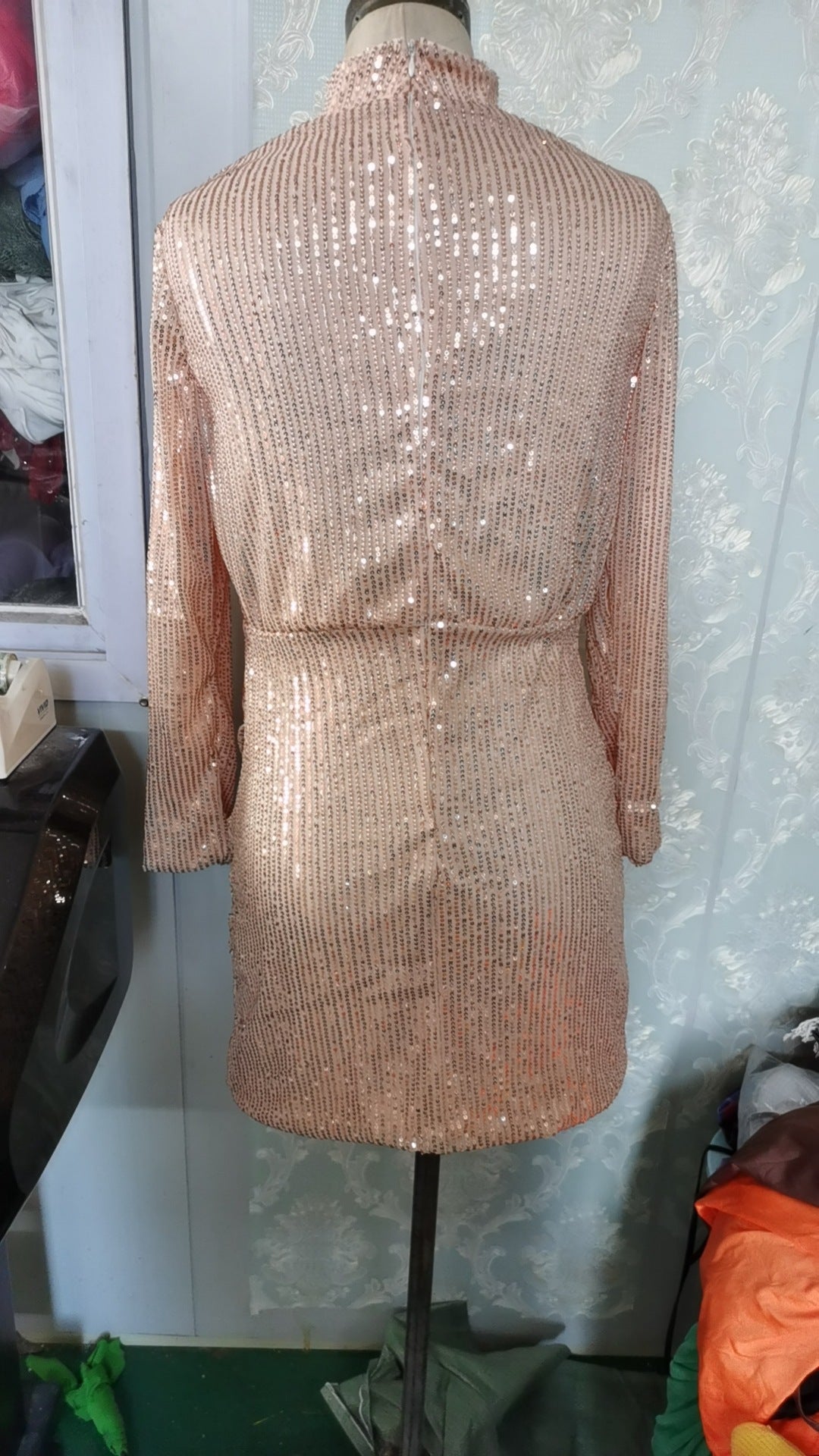 Robe fourreau à paillettes pour femme, nouvelle collection