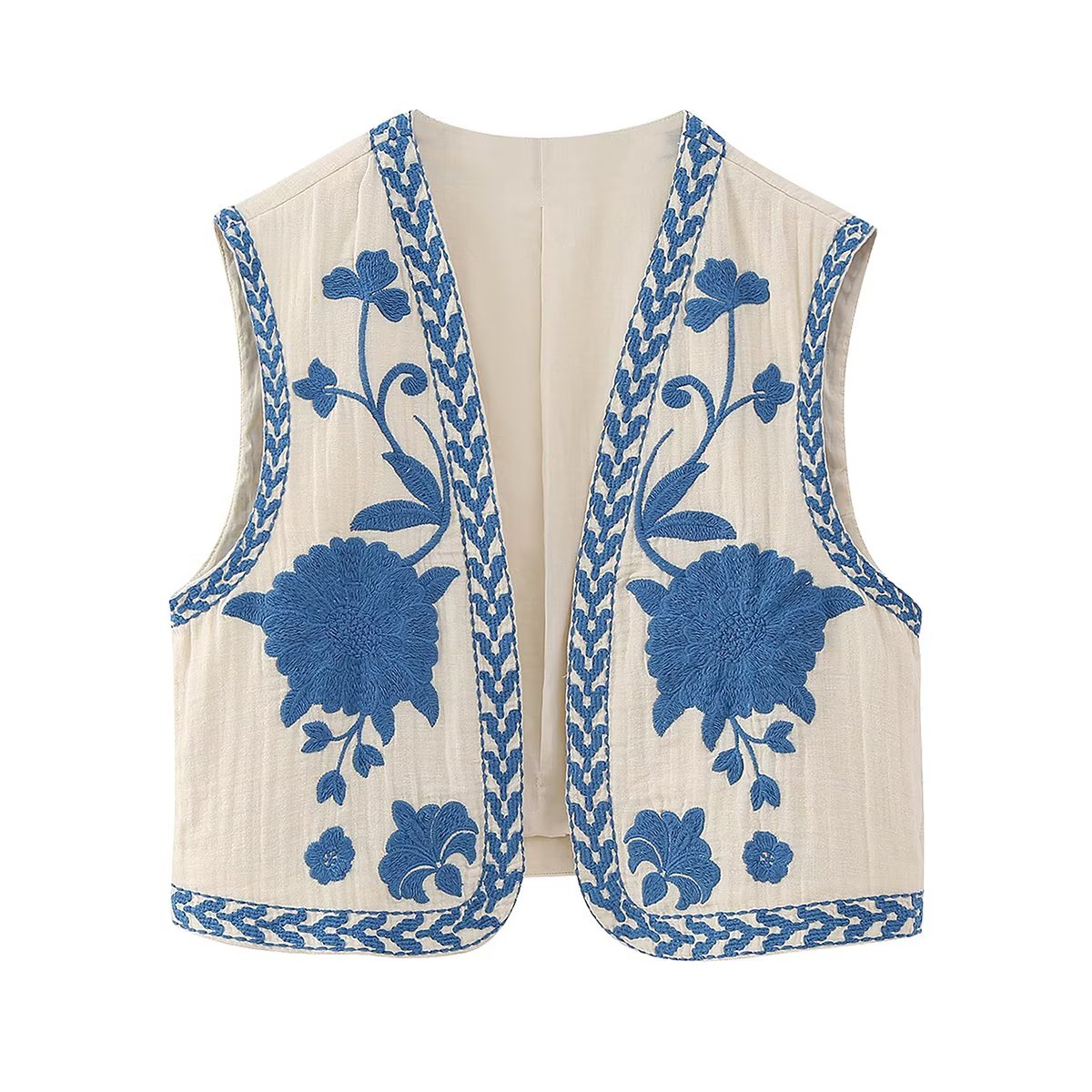 New Women's Embroidered Cardigan Vest