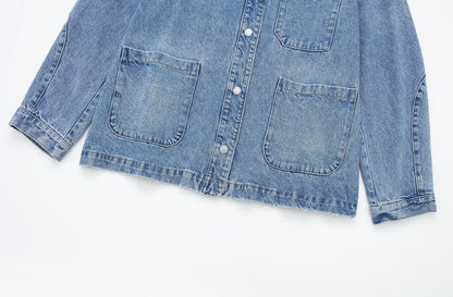 Veste en jean ample manteau jean femme