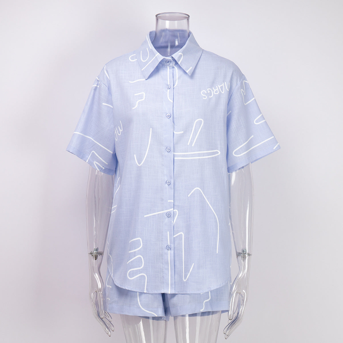 Fashion Short Sleeve Shirt Shorts Suit