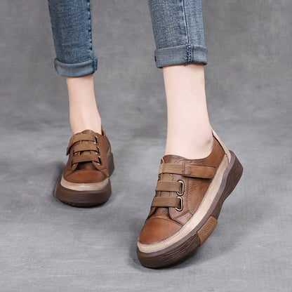 Spring And Autumn Women's Genuine Leather Retro Casual Shoes