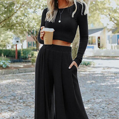 Shiying Autumn New Solid Color Casual Trousers Suit For Women