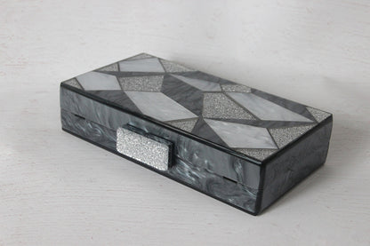 Fashion Black And White Contrast Acrylic Clutch