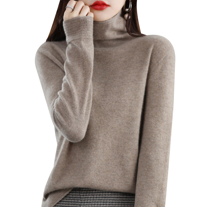 Women's Pile Collar Pullover Long-sleeved Sweater