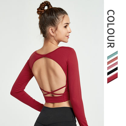 Beautiful back slim yoga wear long sleeves