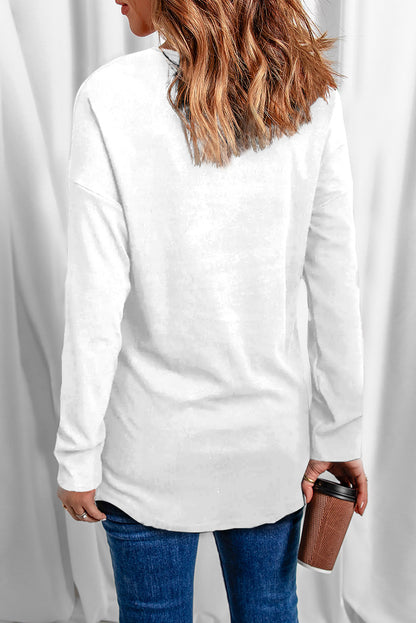 Graphic V-Neck Long Sleeve T-Shirt